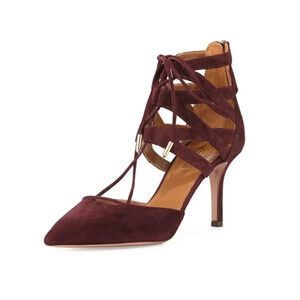 Aquazzura Belgravia 105 Suede Pump Prune Size 8.5